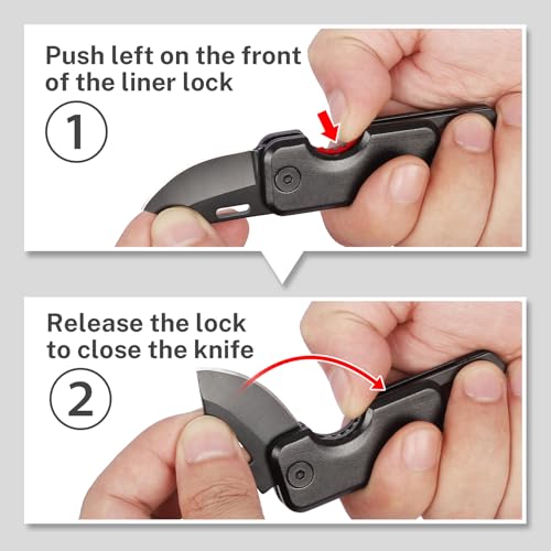 Image of Pocket Knife for Men Gifts, Stocking Stuffers for Men - Christmas Bulk, Keychain Edc Gift with 1.56inch Blade - Small Folding Knives for Everyday Carry, Box Cutter - Gadgets for Camping, Hiking