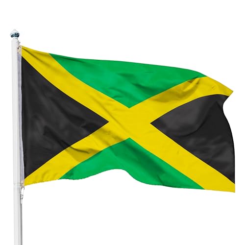 PHENO FLAGS Jamaika Flagge 90x150cm - wetterbeständige Fahne mit Messingösen, 100{a99511ccd5d1d6f039404576bc8d1215c717431e78a72c2d23beb003ffa1bdc2} Polyester, robuste Doppelnaht & in lebendigen Farben - ideal für Flaggen-Liebhaber PHENO FLAGS Jamaika Flagge 90x150cm - wetterbeständige Fahne mit Messingösen, 100{a99511ccd5d1d6f039404576bc8d1215c717431e78a72c2d23beb003ffa1bdc2} Polyester, robuste Doppelnaht & in lebendigen Farben - ideal für Flaggen-Liebhaber