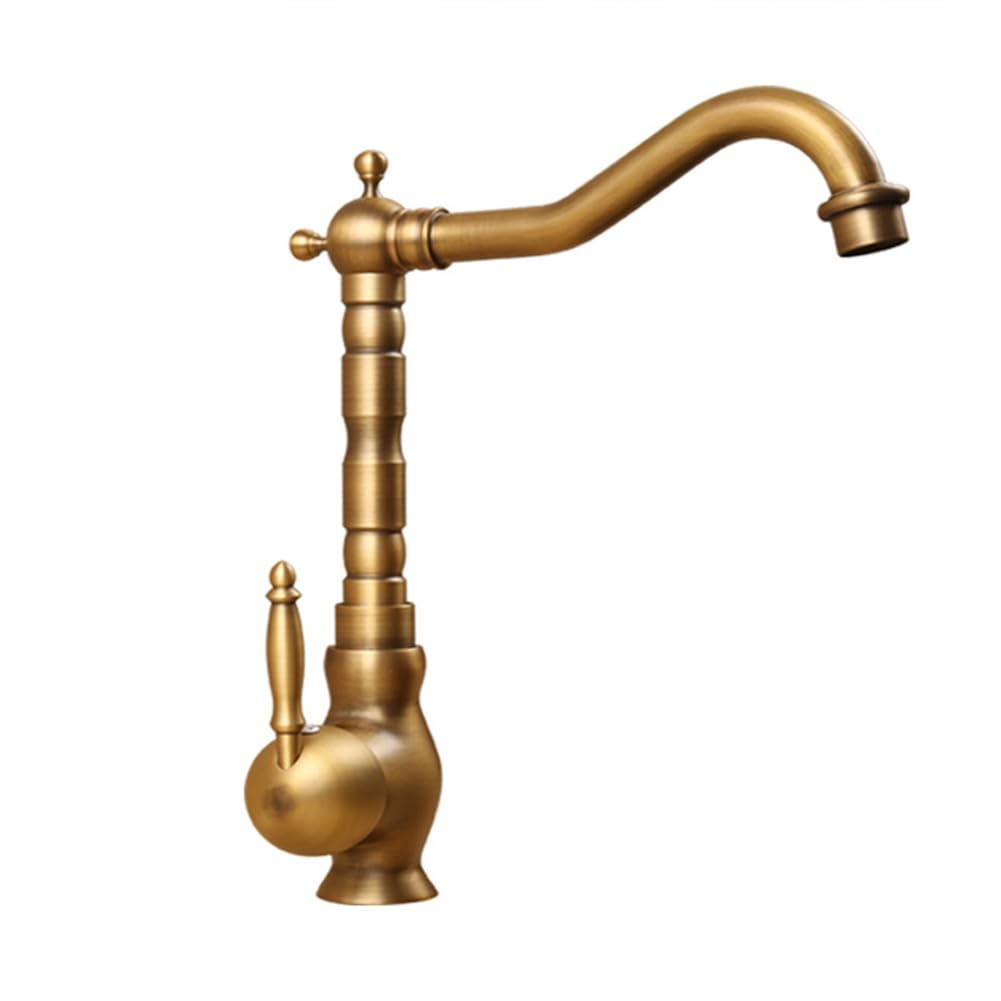 Robinet de cuisine rétro en laiton massif avec finition bronze de style antique chic
