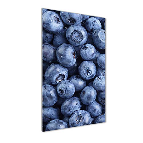 Impression sur verre myrtilles 50x100 cm tableau premium d'art mural - 2