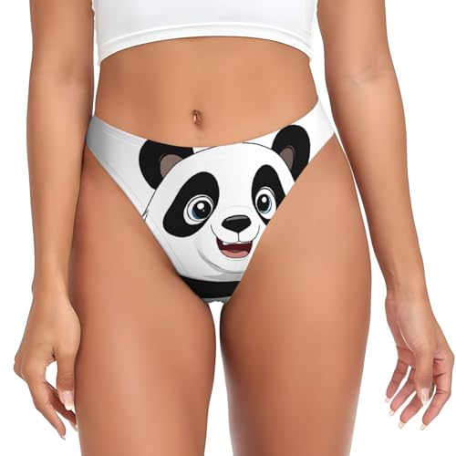 Xdcywbzdbc Panda bedruckter nahtloser Damen-Tanga, Damenunterwäsche, sexy Unterwäsche, Fitness-Tangas, unsichtbar, weich, atmungsaktiv, Komfort-Shorts, niedrige Unterwäsche., Schwarz , M Plus