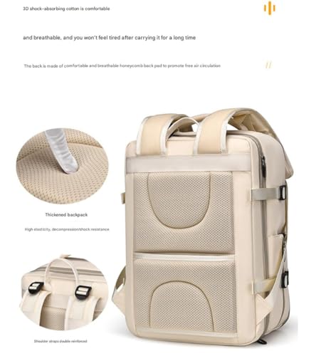 Fashion Expandable Travel Backpack, 24L-46L Capacity, USB Charging Port, 17-inch Laptop Compartment, Waterproof Nylon, Suitable for Travel & Commute (Classic Black)4