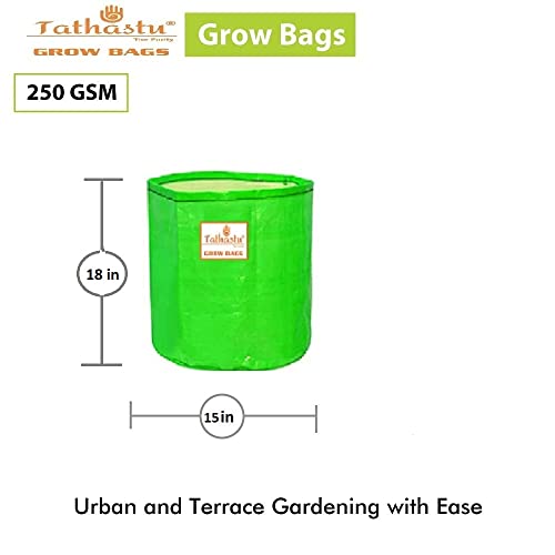 Image of Tathastu The Purity Organics Terrace Home & Kitchen Gardening HDPE Circular 100% UV Treated Grow Bags (Plant Bags), Thick & Durable for Vegetable Fruits and Flower Plants (15 X 18, 4)