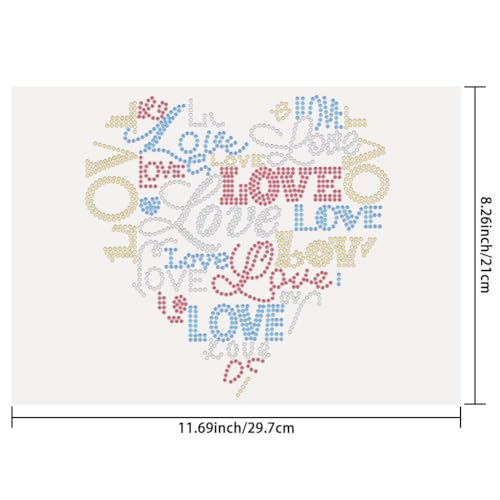 Calcomanías termoadhesivas de diamantes SUPERDANT con letras Love para ropa 3