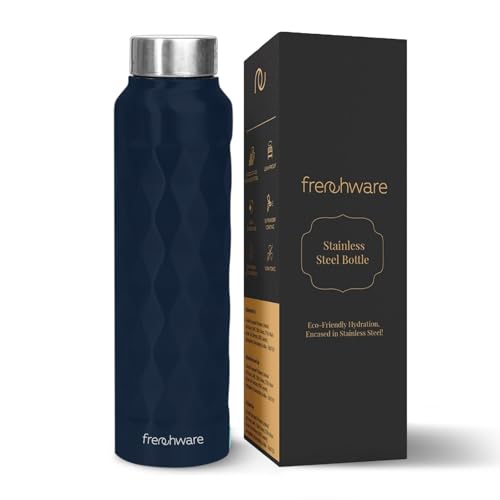 Image of Frenchware Water Bottle (1 Litre, Premium Stainless Steel, Midnight Blue) Bottle for Fridge, School, Outdoor, Gym, Home and Office, Scratch-Resistant, Rust Free, Non-Toxic, Easy-to-Clean
