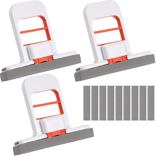 Ferrochef 3 Pcs Mini Foldable Desktop Mop Portable Mini Sponge Mop with 9 Pcs Sponge Head Do Not Wash by Hand with Replaceable Sponges Head Self Squeezing Short Mops for Kitchen Floor Reusable Mops