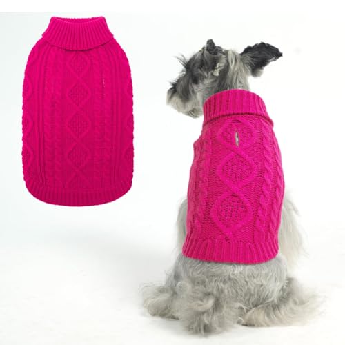 Image of BINGPET Dog Sweater for Small Dogs, Turtleneck Knitted Clothes