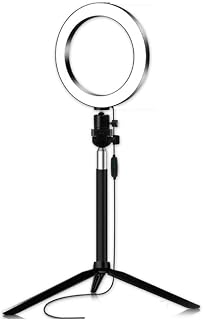 QtthZZr Ringlights 10'' Ring Light With Extendable Tripod Stand Phone Holder, 3 Modes 10 Brightness Levels Tripod Ring