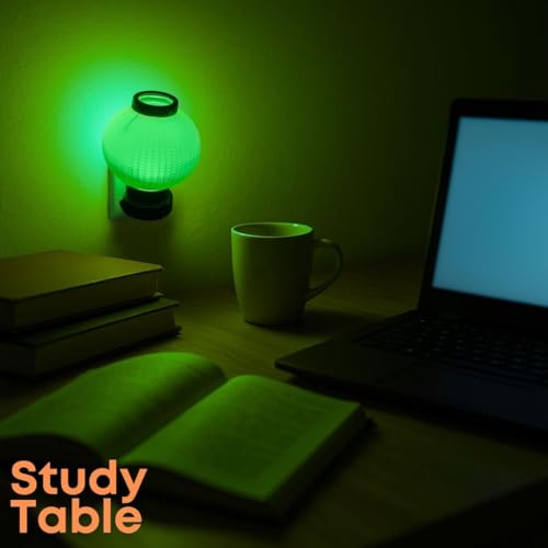 Image of Hi-Plasst Green Plug in Night Lamp - Portable LED 0 Watt Bulb Lamp for Bedroom, Side Table & Wall Lighting - Set of 15