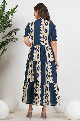 Image of Kuruti B Sheets Women's Cotton Floral Printed Regular Fit Anarkali Kurta for Women