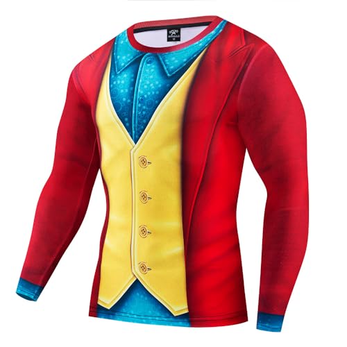 Camisa de Compressão Coringa Rasguard Elastano Manga Longa (BR, Alfa, M, Slim, Vermelho)