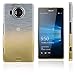 Xcessor Transition Color Flexible TPU Case for Microsoft Lumia 950 XL. with Gradient Silk Thread Texture. Transparent/Gold