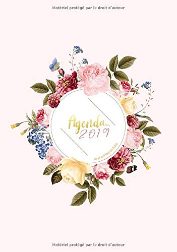 Agenda 2019 Din A5 Motif Floral Rose Fuchsia: Agenda 2019 semainier, fleurs aquarelles, Planificateu Agenda 2019 Din A5 Motif Floral Rose Fuchsia: Agenda 2019 semainier, fleurs aquarelles, Planificateu