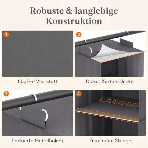 Lifewit Hängeregal für Kleiderschrank, Grau, 8 Fächern, 1 Stück – Ansicht 4