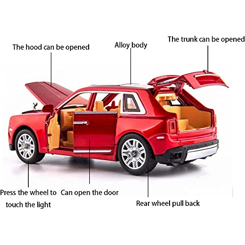 Image of DEUSON ECOM 1:32 Diecast Metal Car Model Cullinan Toy Car for Kids Sound and Light Pull Back, Black