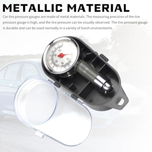 Image of 1 PC Car Tire Pressure Gauge, 28-35 lbs Alloy Portable Mechanical High-Precision Deflated Multi-Functional Tire Pressure Gauge, Detection Accessories, for Cars, Bicycles, Motorcycles (Silver)