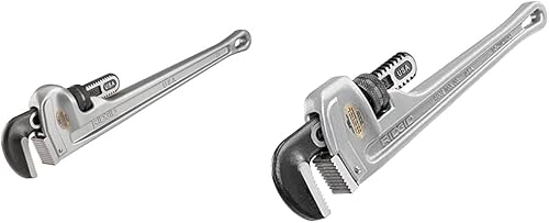 Miniatura 12 de RIDGID 31105 Llave de tubo recta de aluminio modelo 824, llave de fontanería de 24 pulgadas, gris