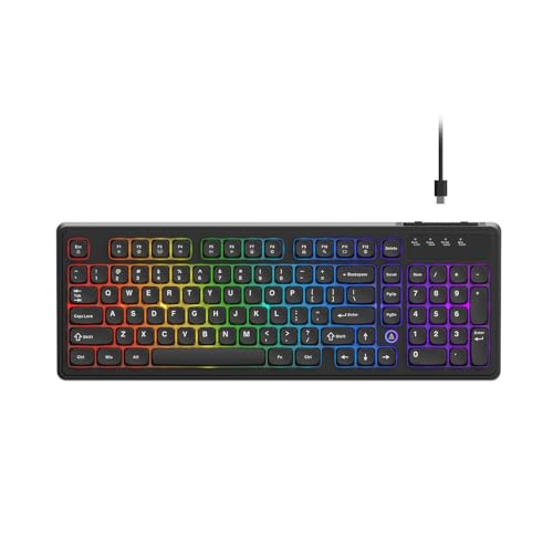 Image of Ajazz AF98 Wired Office Keyboard, Ergonomic, RGB Lighting, Multimedia Function Keys, Adjustable Stand, Suitable for Windows Vista /XP /7 /8 /10 /11 Mac, Andord.