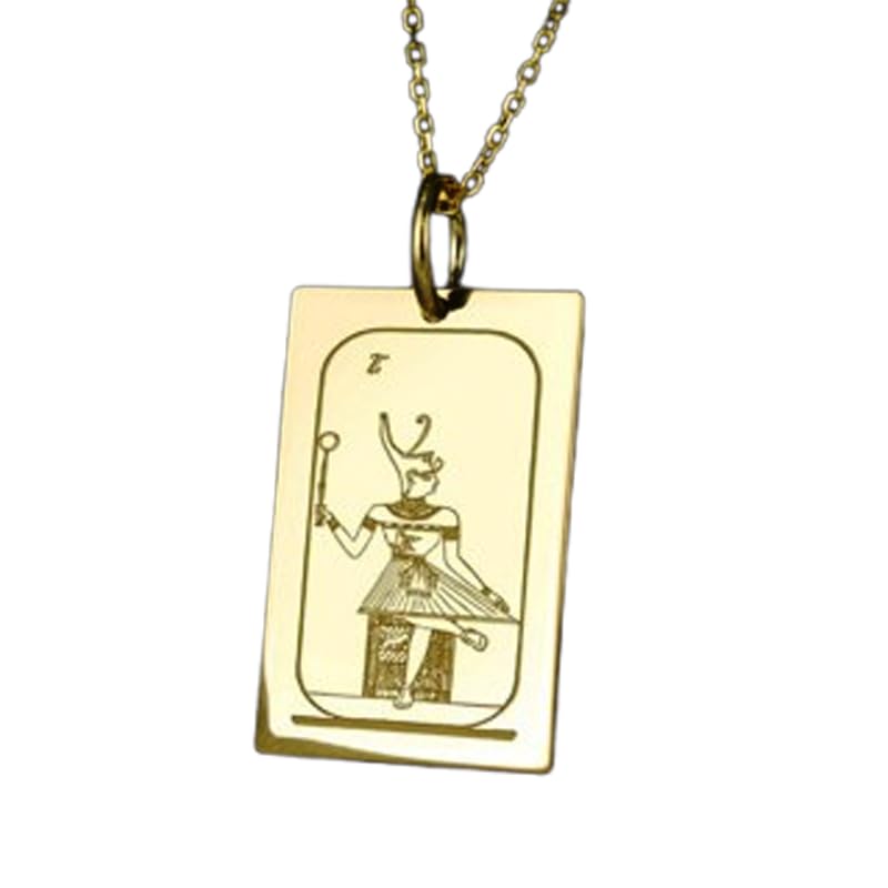 Collier talisman égyptien argent 925 plaqué or avec chaîne 45cm WWS_EGP_00171