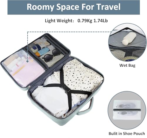 Image of Taygeer Personal Item Backpack for Men Women, Travel Backpack Carry on | Carry on Luggage Flight Approved with Water Bottle Pocket & Shoe Pouch, Large Weekender Work Bag for Hiking Gift, Gray Powder
