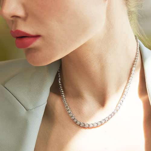 Beyond Brilliance KN20121-DWSC-F19 Bezel Set 1/3 Carat Natural Diamond Tennis Necklace In Sterling Silver -18 Inch thumb #1