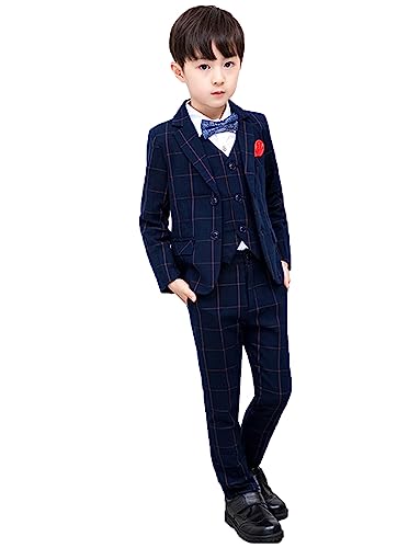 Costume trois pièces garçon carreaux écossais smoking formal pageboy party