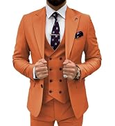 TIJOFA Men's Classic Double Breasted Suit for Wedding & Formal Events