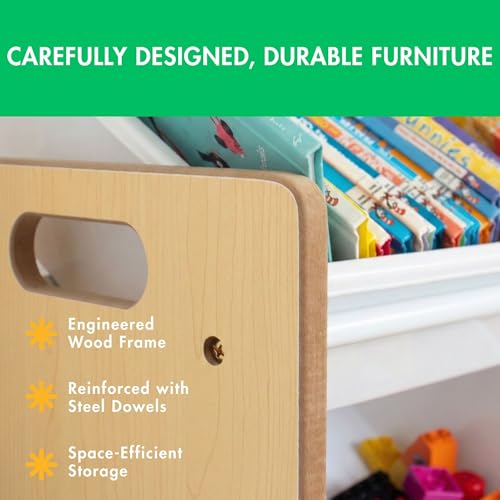 Image of Humble Crew Toy Storage Organizer with 12 Removable Storage Bins for Kids Playroom, 4-Tier Toddler Toy Organization, Natural /White