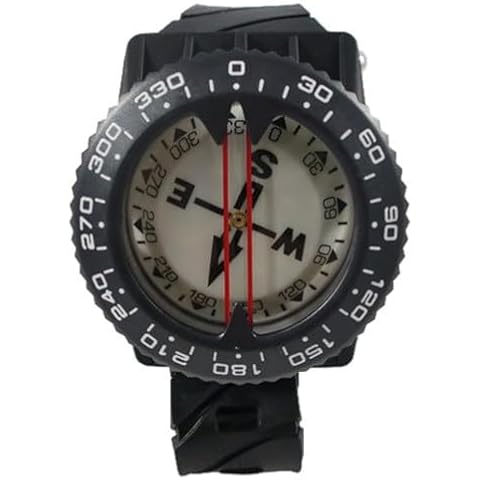 Scuba Choice Diving Deluxe Wrist Compass – 2.3” Display, Accurate Underwater Navigation, 15” Strap, Depth Rated 80m, 25° Tilt, Durable -5°C to 55°C, Made in Taiwan Cover