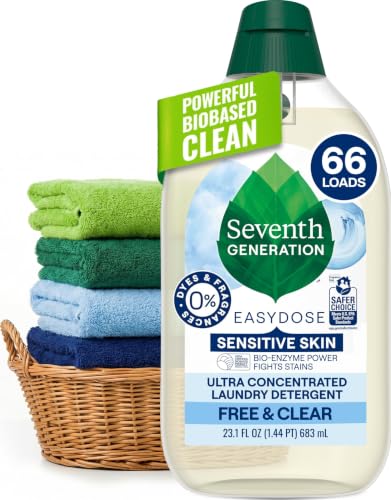 Seventh Generation Laundry Detergent, Ultra Concentrated EasyDose, Free & Clear, 23.1 Fl Oz