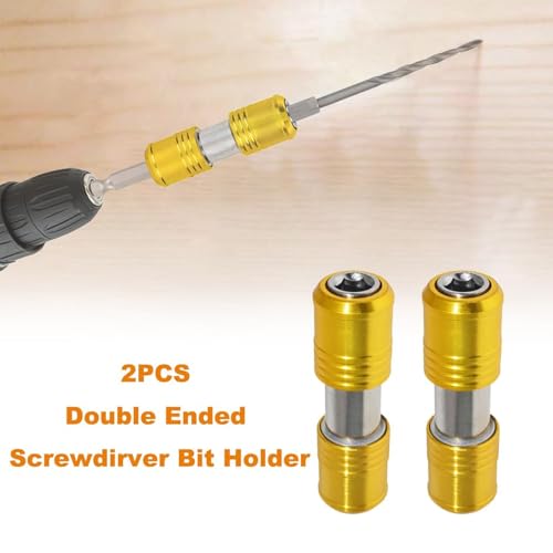 2-teiliger Doppelseitiger Bithalter, Verlängerungsstange für Innensechskant-Adapter aus Kohlenstoffstahl, für 1/4-Zoll-Sechskantschaft-Bits, Schnellverschluss, mit Sicherem