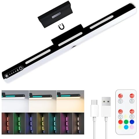 Led Light for Mirror, Dimmable Wireless Vanity Lights for Mirror,Touch Control Adjustable Color Brightness&Angle Makeup Light,Magnetic Stick light Bar for Vanity Bathroom Mirror,Kitchen,Bedside,Desk Cover