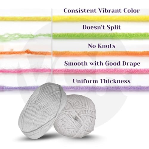 Image of VCR Bone Grey Yarn, 100 Grams Hank, 190 Meters Length, Acrylic Ball for Crochet and Knitting, Soft Crosia Threads, Pack of 1 Yarn, Suitable for DIY Crafts