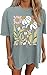 Oversized Graphic Tees Shirt for Women Summer Casual Loose Vacation Tshirts Short Sleeves Flower Tops (Light Green,M)