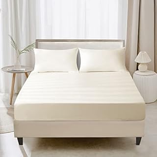 Aisbo Double Fitted Sheet Green - Extra Deep Pocket Bed Sheet 16 inch 40 cm - Microfiber Bottom Sheet, 135x190cm