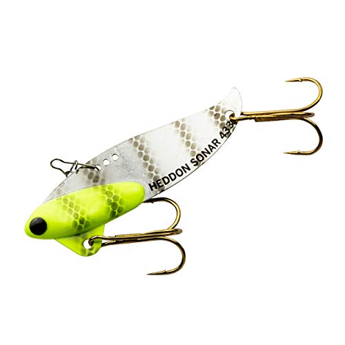 Heddon Sonar Adjustable-Action Fishing Lure, Chartreuse Black Stripe, 1/2 oz