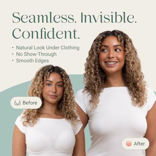 Image of Miola Nipple Covers for Women - Non-Adhesive, Reusable, Silicone, 60+ Wears | Medical Grade, Hypoallergenic, Body-Heat Grip, No Residue, Invisible, Waterproof, A-D+ Fit, 3 Shades, Travel Pouch Included