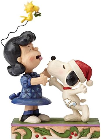 Peanuts by Jim Shore Mistletoe Mishap Snoopy and Lucy Ornament Figure