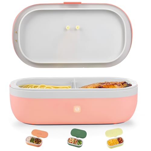 UVI, The Self Heating and Cleaning Food Warmer Lunch Box, Portable Food Heater for Work Travel, Electric Heated Lunch Box for Adults Men & Women, Salmon
