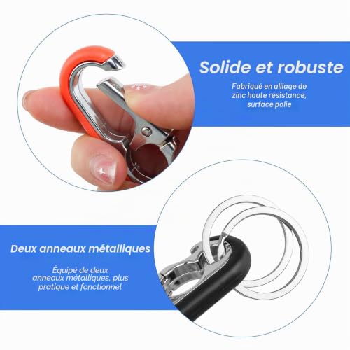 DIYCUT 3 Pièces 3 Couleurs Assorties Porte Clef avec 6 Porte-clés – vue 3