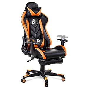 AA-Products-Gaming-Chair-High-Back-Ergonomic-Computer-Racing-Chair-Adjustable-Office-Chair-with-Footrest-Lumbar-Support-Swivel-Chair-Orange - Vita Supply