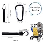 6 Stück Kinderwagen Haken buggy haken Taschenhaken Kinderwagen Clips Befestigen Sie Ihre Einkaufstüten Taschen sicher am Kinderwagen Universale Passform (6)