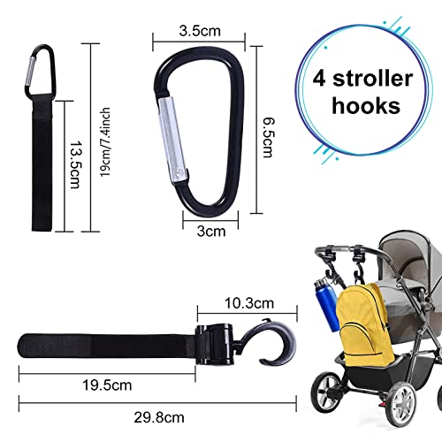 6 Stück Kinderwagen Haken buggy haken Taschenhaken Kinderwagen Clips Befestigen Sie Ihre Einkaufstüten Taschen sicher am Kinderwagen Universale Passform (6)