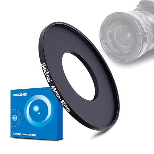 49mm a 82mm Filtro Adaptador,Compatible con Todas 49mm Objetivo a 82mm UV,ND,CPL,Filtro.49mm Lens to 82mm cámara Filtro (49-82mm)
