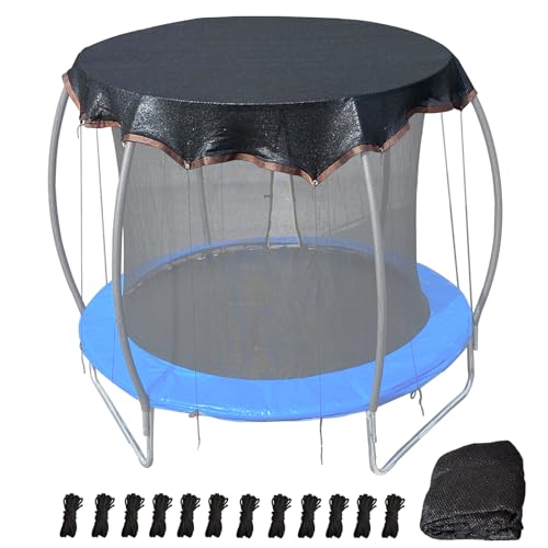 XATAMIO Trampoline Shade Cover 10FT Round Heavy Duty Trampoline Cover for Sun Protection and Block Leaves Easy to Install for Backyard Playground Tent Only (10FT)
