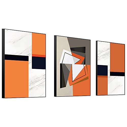 Wall Art, Framed Wall Art,Modern Abstract Canvas Wall Art 3 Piece Set Of Painted Prints, Boho Style For Living Room Bathroom Kitchen Office Wall Decor,Canvas Artwork (White, 16" X 24" X 3 Pieces) #TOP2