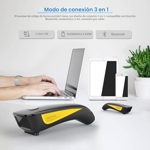 Miniatura 3 de Netum Escáner De Código De Barras 1d 2d Inalámbrico, Bluetooth Qr Escáner De Bolsillo Portátil, Para Inventario Para Tabletas, Iphone, Ipad, Android, Ios, Pc Y Pos - C750