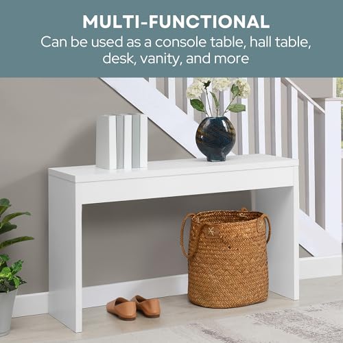 Convenience Concepts Northfield Hall Console Table 48" - Modern, Minimalist Narrow Sofa Display Accent for Contemporary Living Room, Entryway, or Hallway, White - Thumbnail 6