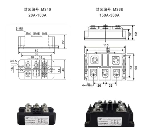 Módulo MTS200A1600V rectificador trifásico controlado de tiristores para inversores y motores 4