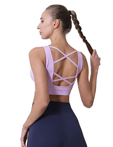 Image of Double Couple Sports Bras for Women Adjustable Medium Impact Racerback Padded Sports Bra for Yoga Gym Fitness Workout